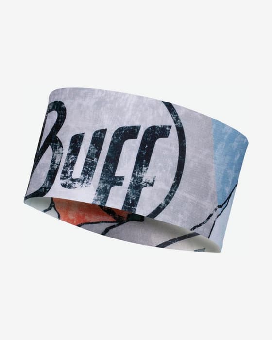 Buff Coolnet UV WIDE Salkten Logo Hoofdband Grijs Oranje Blauw