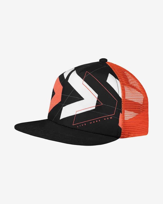Gorra Buff Trucker naranja blanco negro