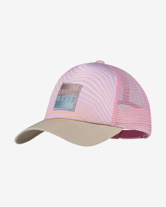 Gorra Buff Trucker rosa chicle marrón claro