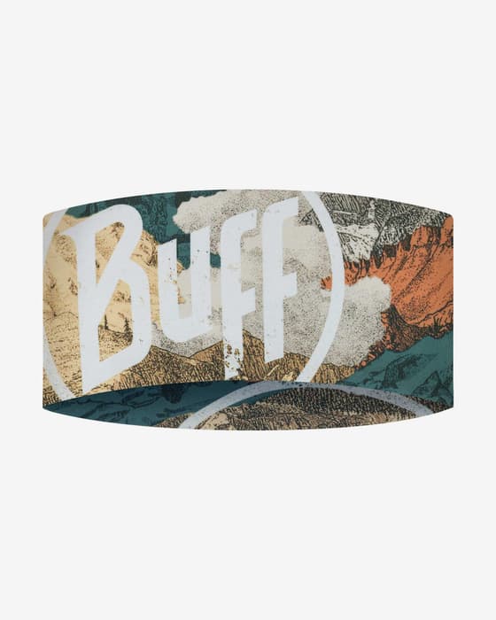 Cinta para la cabeza Buff Coolnet UV Wide blanco verde naranja