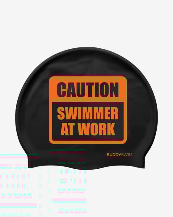 Gorro de silicona BuddySwim CSW negro naranja
