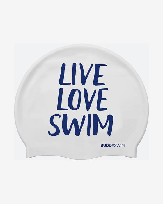 Gorro de silicona BuddySwim LLS blanco azul