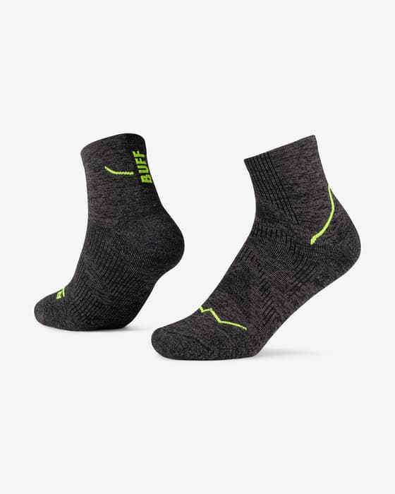 Calcetines Buff Dryflx Quarter negro amarillo neón