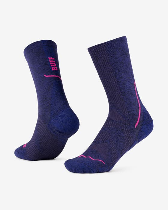 Calcetines Buff Dryflx Crew azul oscuro fucsia