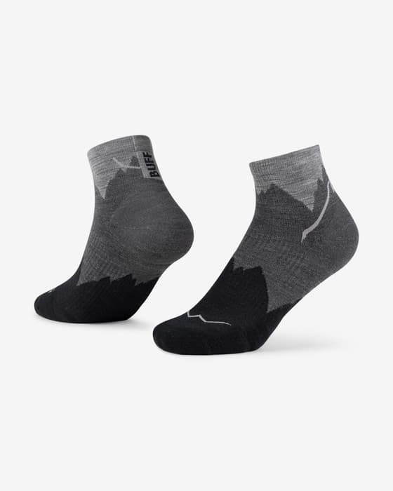 Calcetines Buff Lightweight Merino Wool Quarter gris oscuro