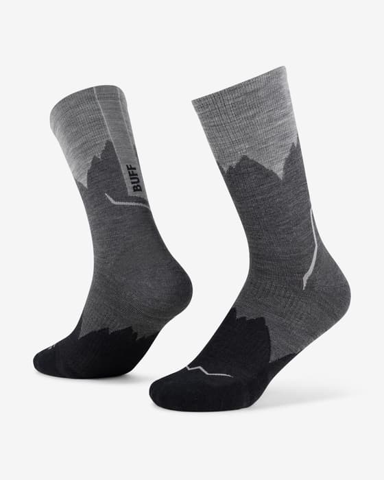 Calcetines Buff Lightweight Merino Wool Crew gris oscuro