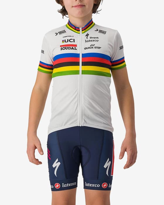 Maillot Soudal Quick-Step 2023 World Champion manche courte enfant