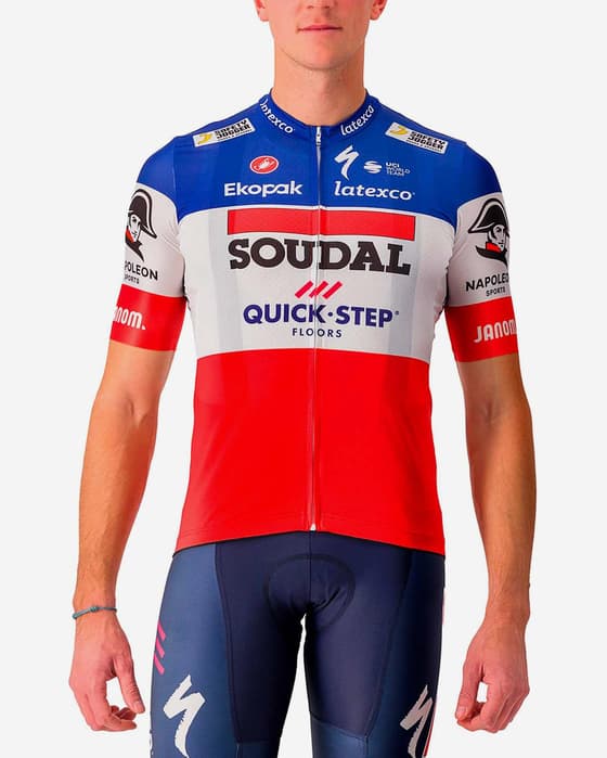 Maillot Soudal Quick-Step 2023 French Champion Competizione manche courte
