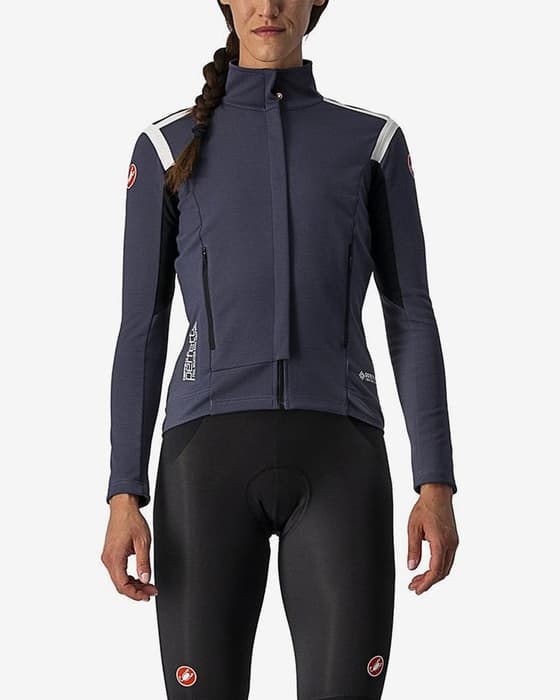 Chaqueta Castelli Perfetto RoS Rosso Corsa GORE-TEX INFINIUM™ azul acero oscuro gris mujer