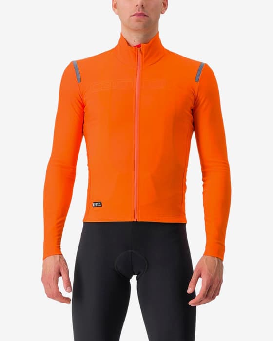 Maillot Castelli Tutto Nano RoS Rosso Corsa manche longue orange clair