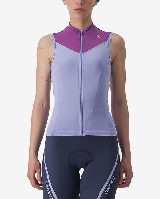 Maillot Castelli Solaris sans manches lilas violet bleu femme