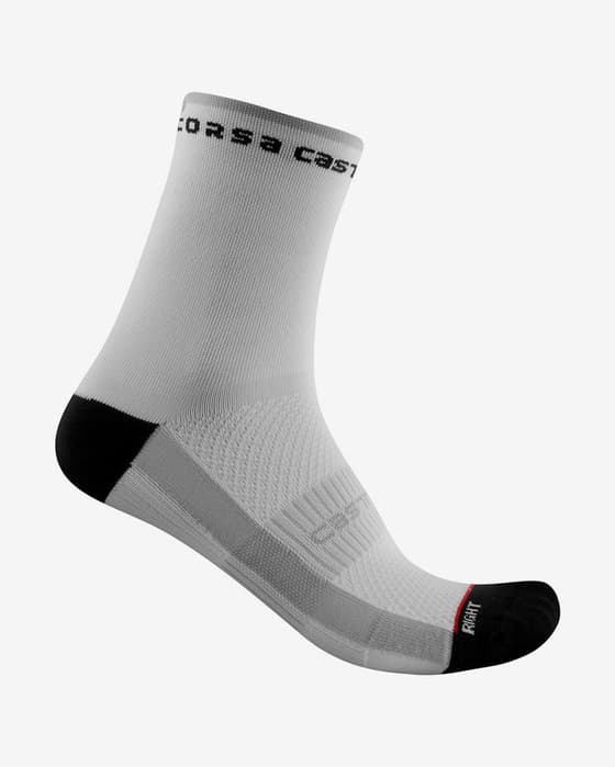 Calcetines Castelli Rosso Corsa 11 blanco negro mujer