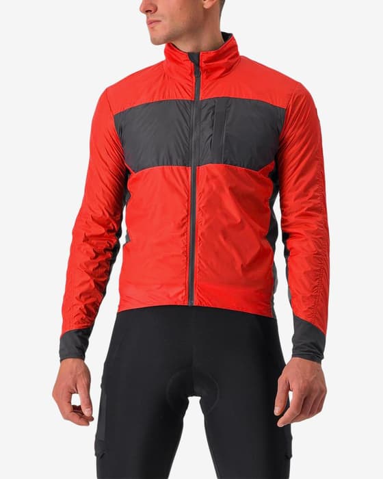 Chaqueta Castelli Puffy Unlimited rojo brillante gris oscuro