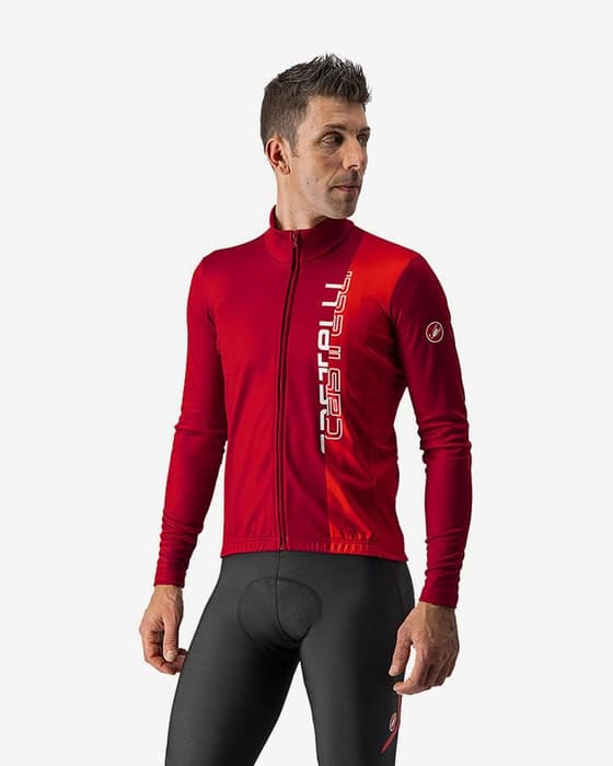 Maillot Castelli Traguardo manche longue rouge