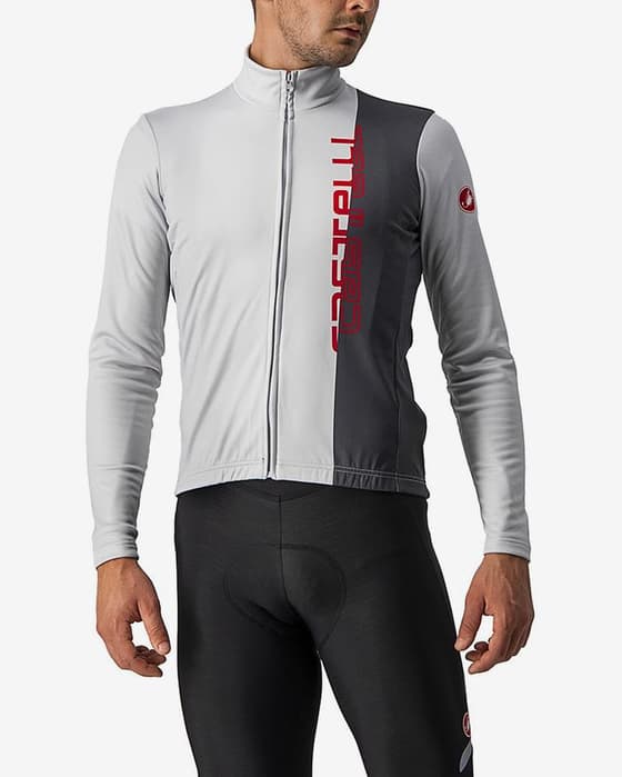 Maillot Castelli Traguardo manga larga gris plateado gris oscuro