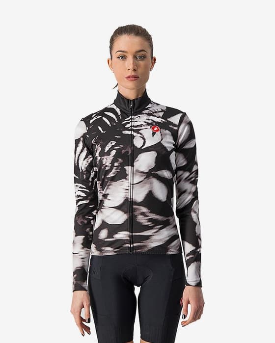 Maillot Castelli Unlimited manga larga negro blanco mujer