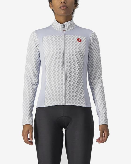 Maillot Castelli Sfida 2 manga larga plateado blanco mujer