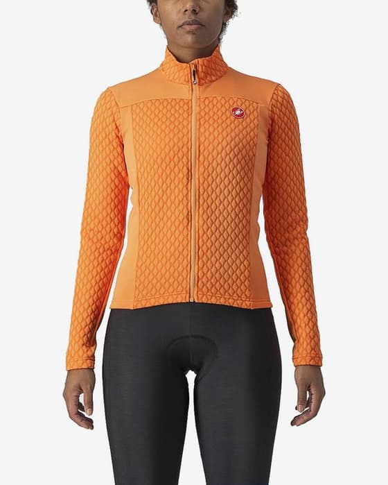 Maillot Castelli Sfida 2 manche longue orange mat femme