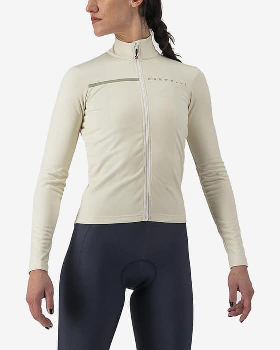 Maillot Castelli Sinergia 2 manche longue blanc vert clair femme