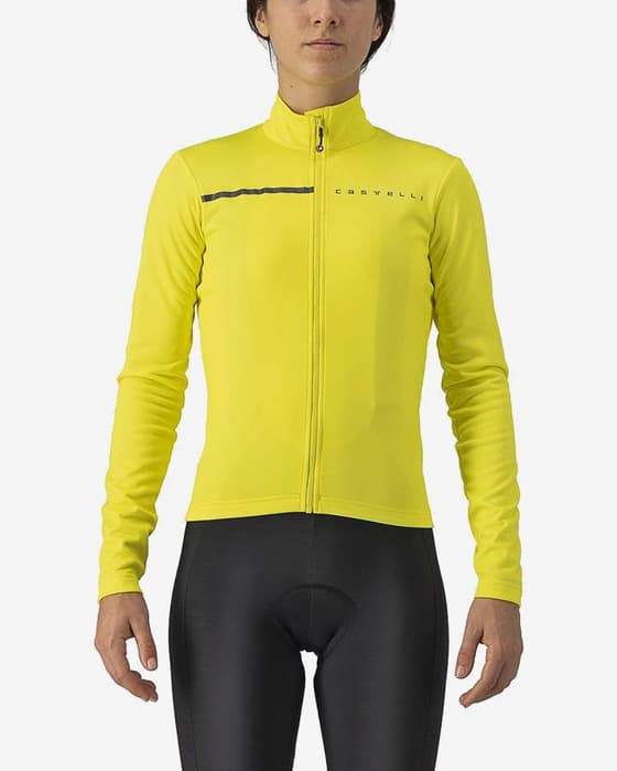 Maillot Castelli Sinergia 2 manche longue jaune brillant gris femme