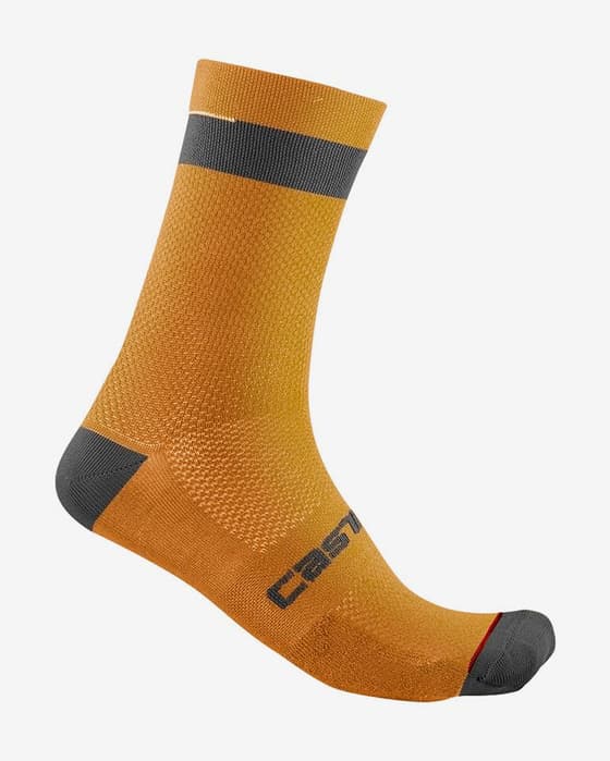 Calcetines Castelli Alpha 18 PrimaLoft naranja brillante negro