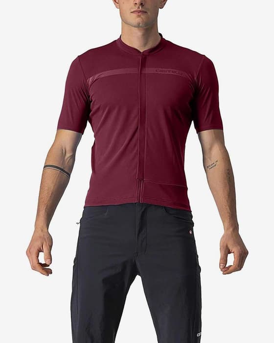 Maillot Castelli Unlimited Allroad manga corta burdeos
