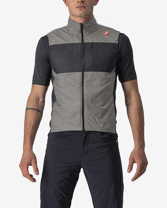 Chaleco cortavientos Castelli Unlimited gris níquel gris oscuro