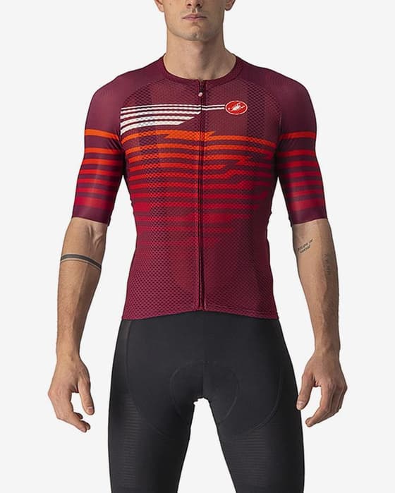 Maillot Castelli Climber's 3.0 Rosso Corsa manche courte lilas rouge orange