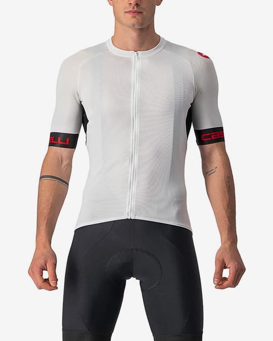 Maillot Castelli Entrata VI manche courte blanc noir rouge