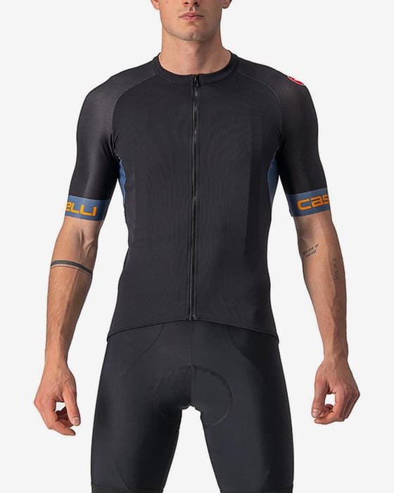 Maillot Castelli Entrata VI manga corta negro azul naranja