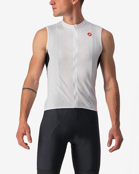 Maillot Castelli Entrata VI sans manches blanc noir rouge