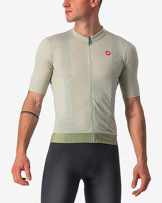 Maillot Castelli Essenza manche courte vert marron