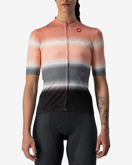 Maillot Castelli Dolce manche courte rose clair noir femme