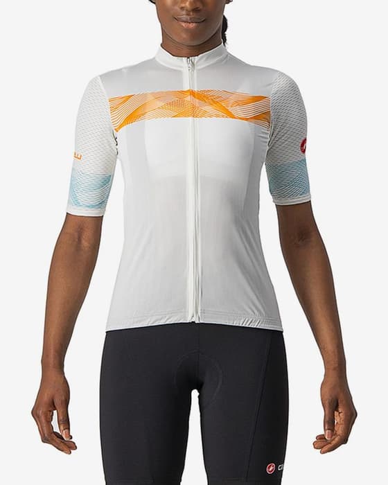 Maillot Castelli Fenice manche courte blanc orange femme