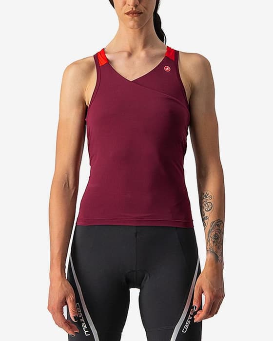 Maillot Castelli Solaris bretelles lilas rouge femme