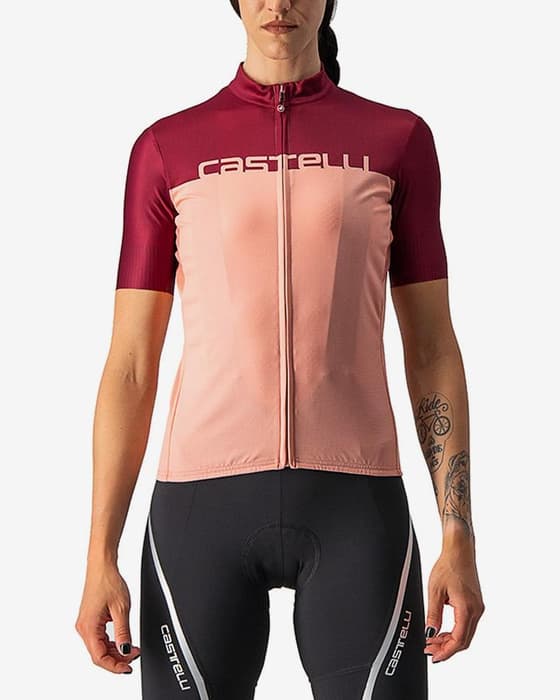 Maillot Castelli Velocissima manche courte rose clair lilas femme