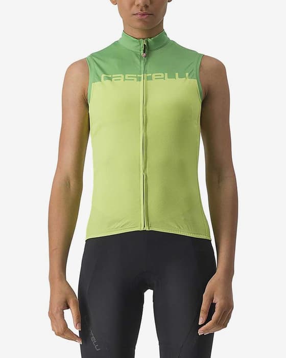 Maillot Castelli Velocissima sans manches vert lime brillant femme