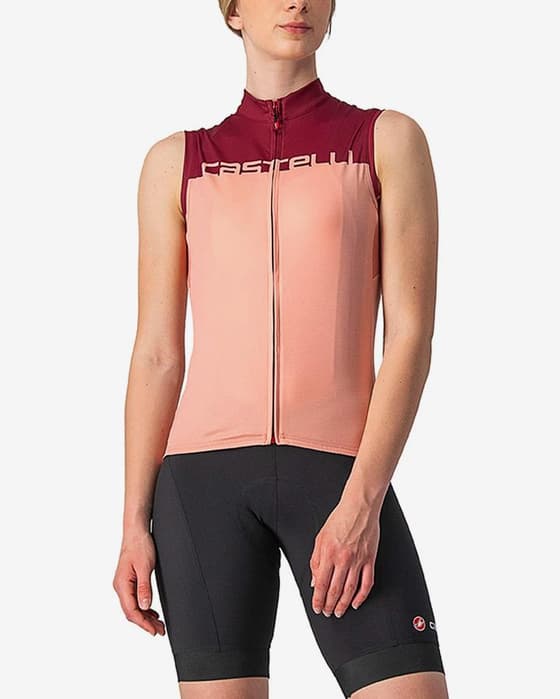 Maillot Castelli Velocissima sans manches rose clair lilas femme