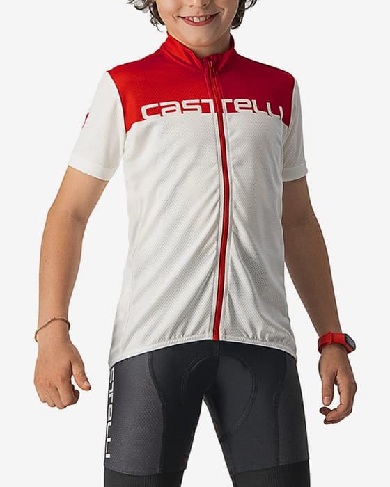 Maillot Castelli Neo Prologo manche courte blanc rouge enfant