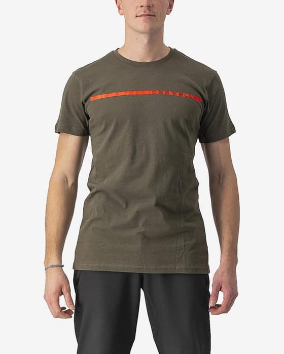 Camiseta Castelli Ventaglio manga corta gris caqui rojo
