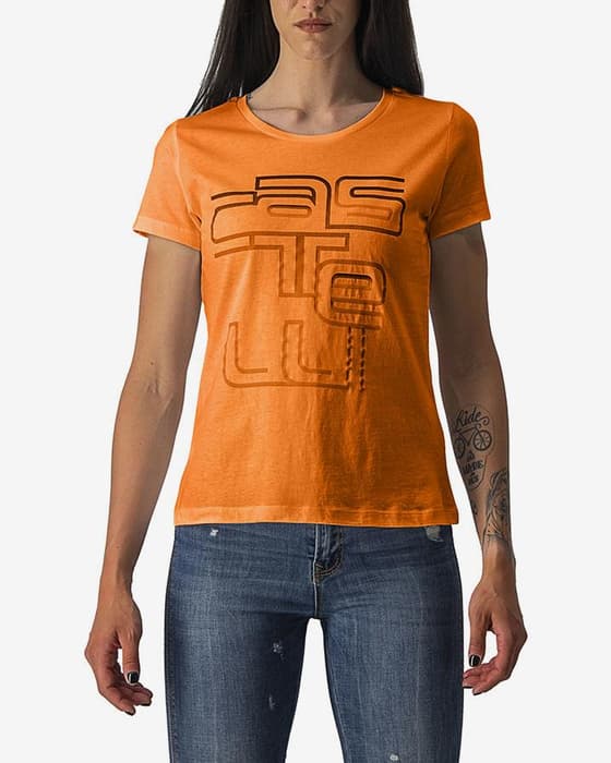 Camiseta Castelli Bellagio manga corta naranja mujer