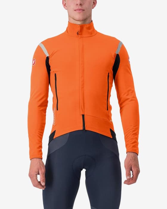 Chaqueta Castelli Perfetto RoS 2 Rosso Corsa GORE-TEX INFINIUM™ naranja claro negro