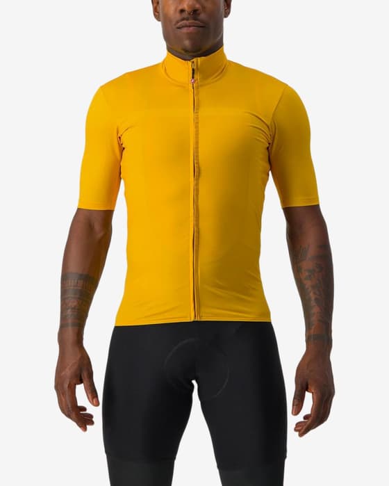 Maillot Castelli Pro Thermal Mid Rosso Corsa manche courte jaune or