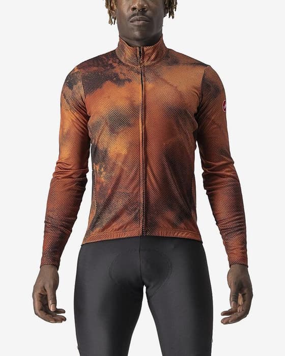 Maillot Castelli Ventaglio manche longue marron orange