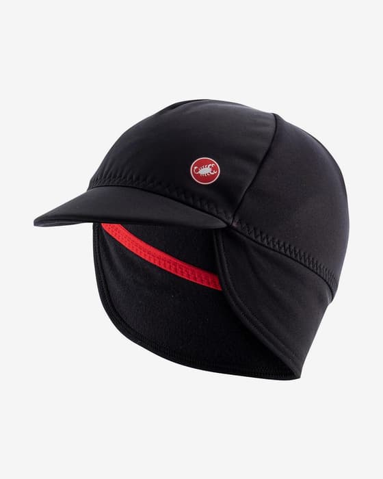 Gorra Castelli Estremo GORE-TEX INFINIUM™ negro rojo