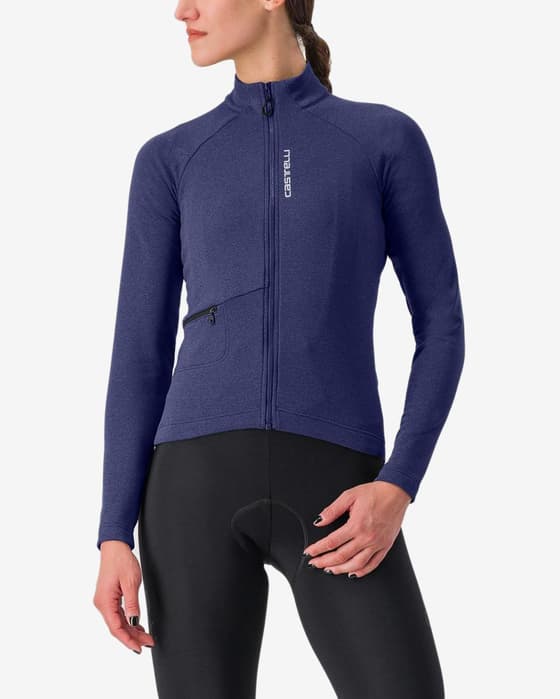 Maillot Castelli Unlimited Trail manche longue bleu intense femme