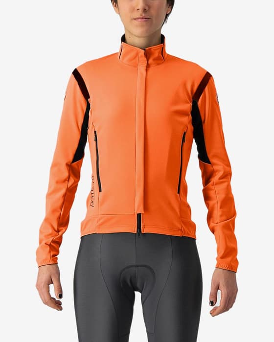 Chaqueta Castelli Perfetto RoS 2 Rosso Corsa GORE-TEX INFINIUM™ naranja claro negro mujer