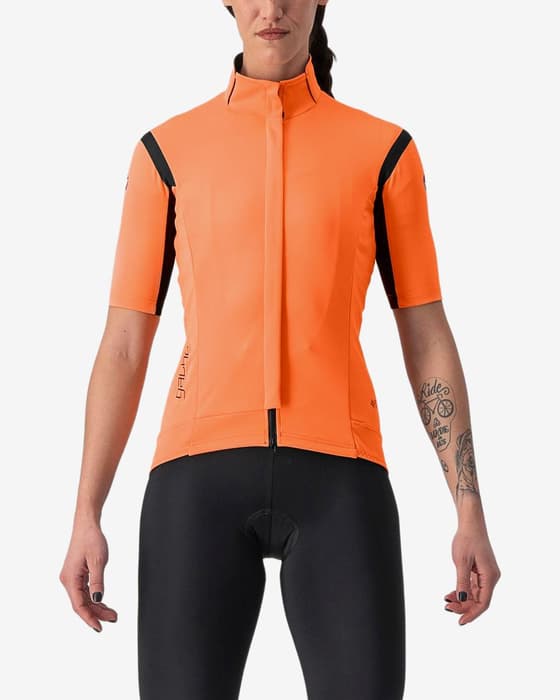 Maillot Castelli Gabba RoS 2 Rosso Corsa GORE-TEX INFINIUM™ manche courte orange clair femme