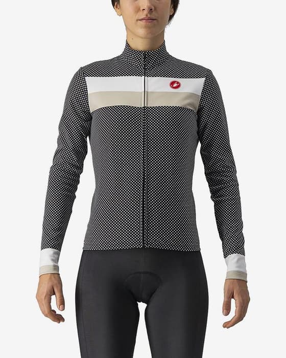 Maillot Castelli Volare manche longue noir blanc femme