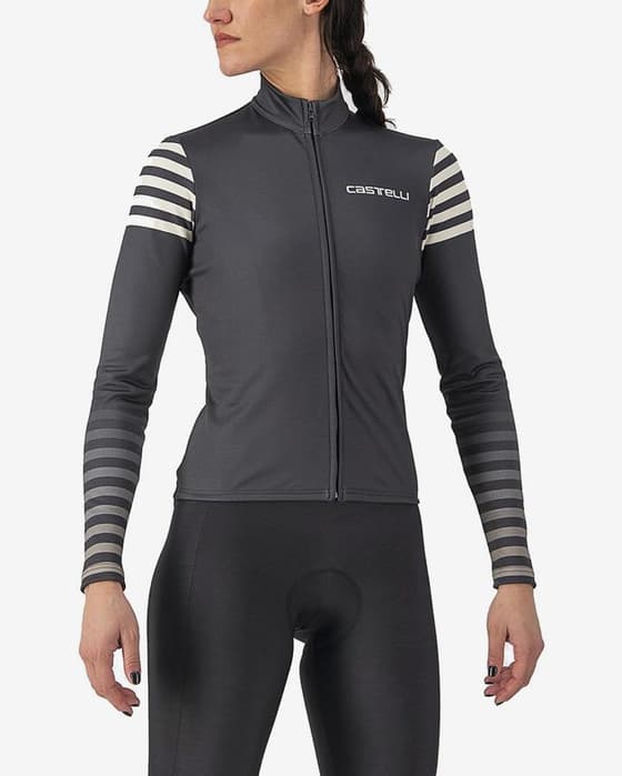 Maillot Castelli Atunno manga larga gris oscuro mujer